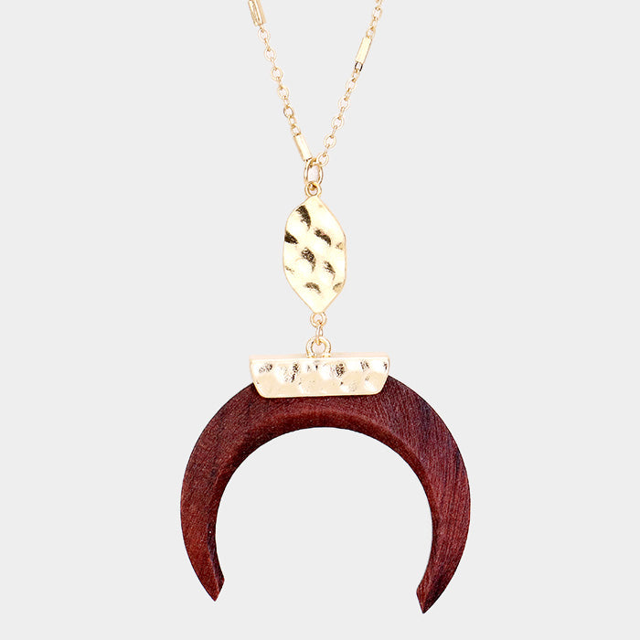 Wooden Horn Necklace