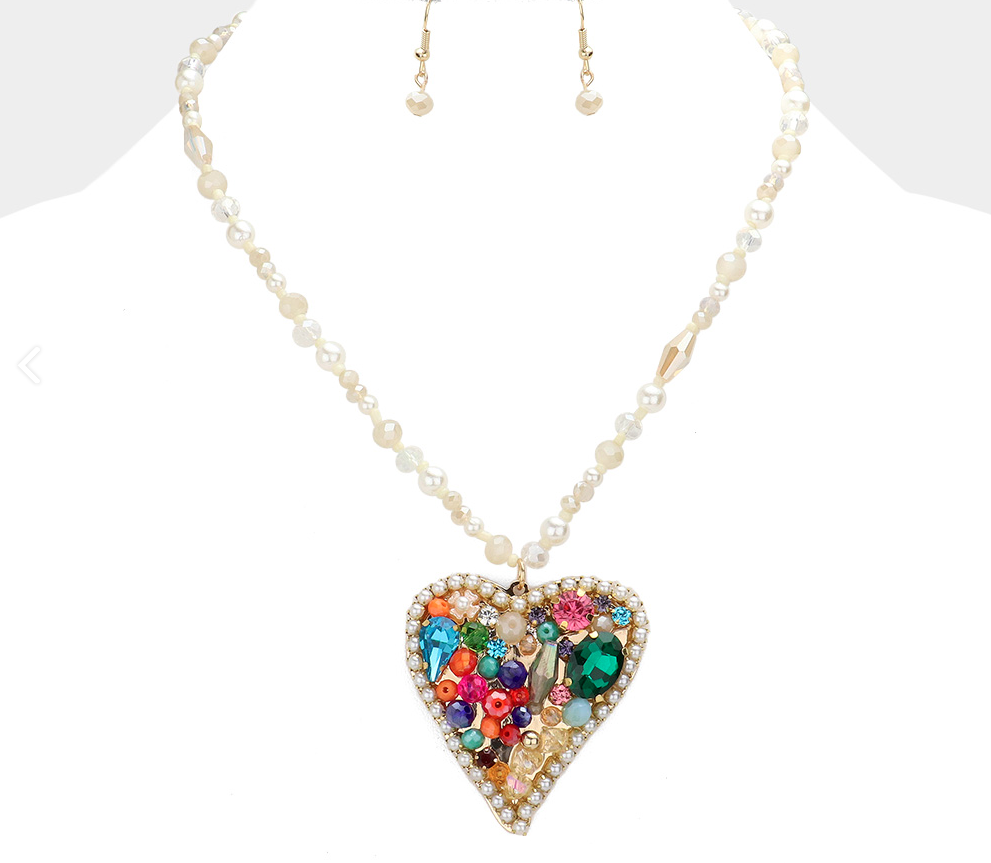 Festive Heart Necklace Set