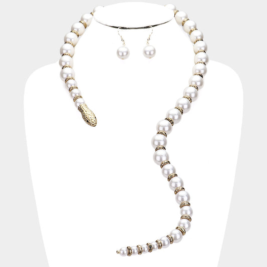 Pearl Serpent Necklace Set